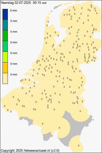 Actuele neerslag kaart