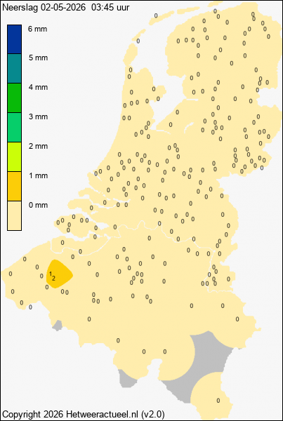 Actuele neerslag kaart