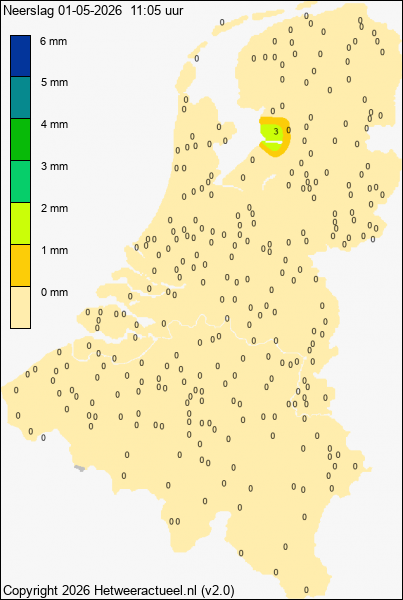 Actuele neerslag kaart