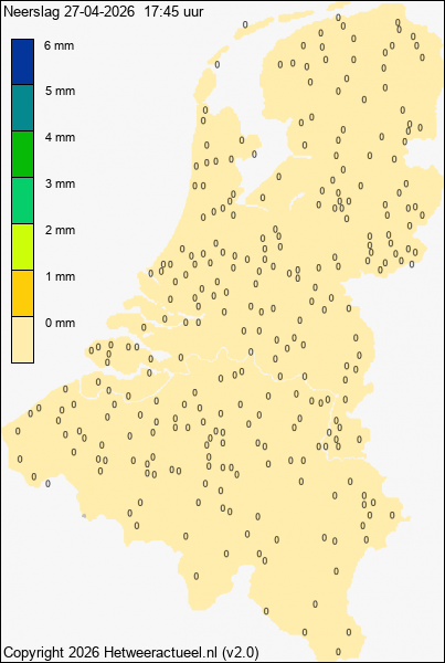Actuele neerslag kaart