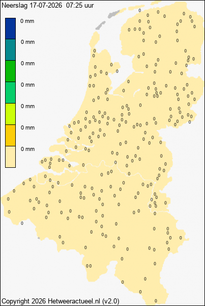 Actuele neerslag kaart