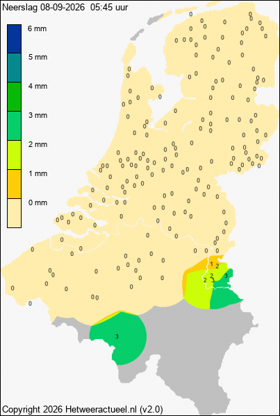 Actuele temperatuur kaart
