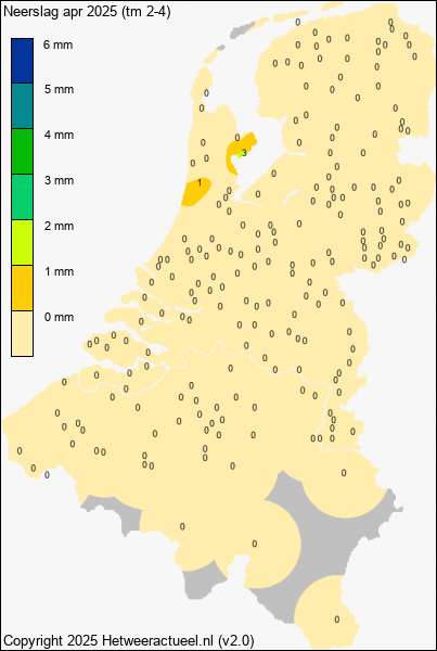 Neerslagkaart deze maand