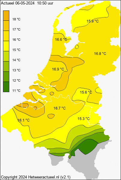 Nederland en Belgi� | actuele temperatuur | weeramateurs