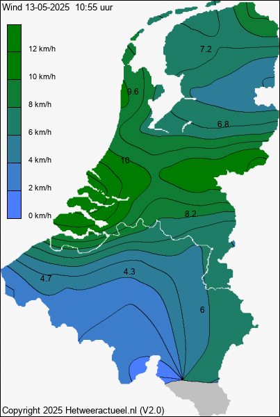 Actuele wind kaart