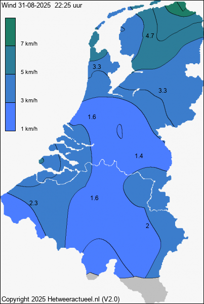 Actuele wind kaart