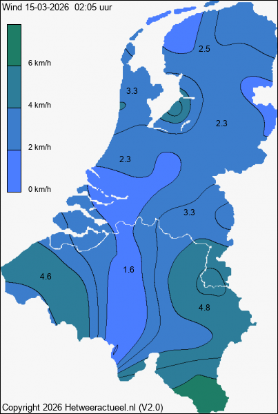 Actuele wind kaart
