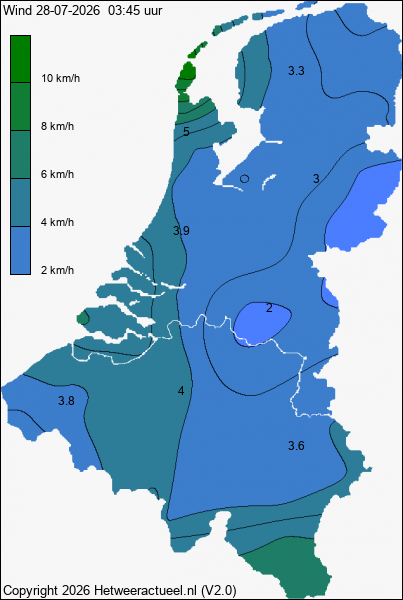 Actuele wind kaart