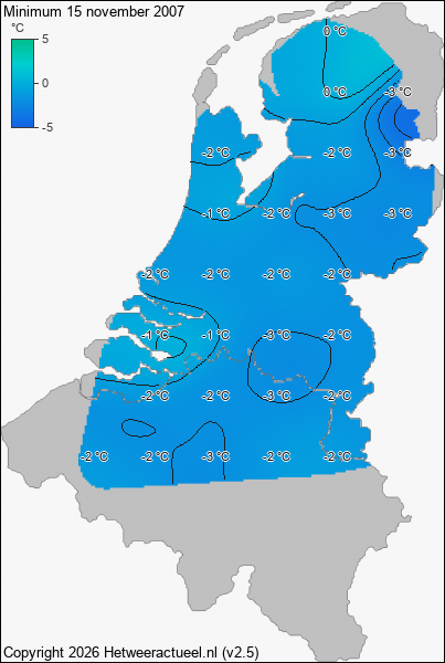 Minimum temperatuur 15 november 2007