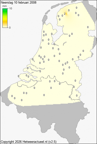 Neerslag 10 februari 2008