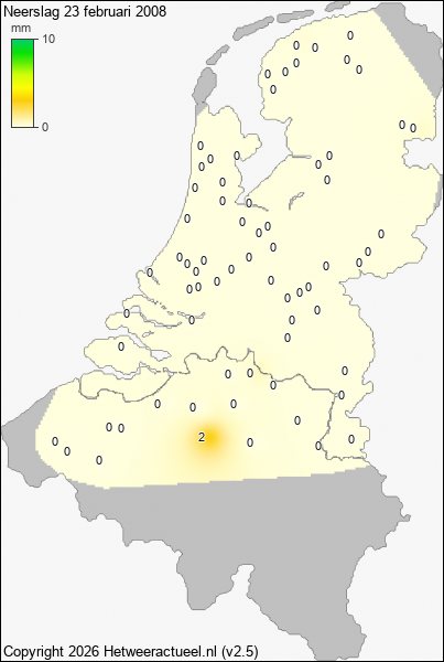 Neerslag 23 februari 2008