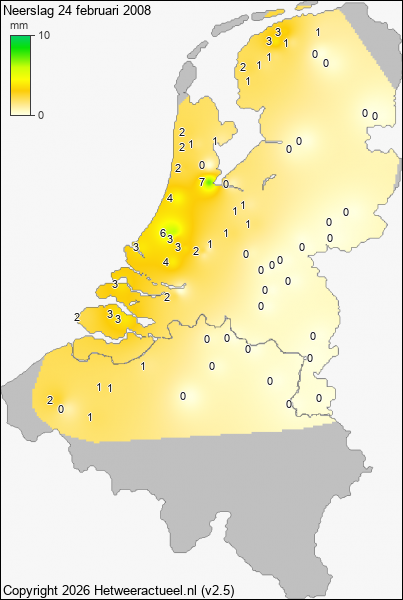 Neerslag 24 februari 2008