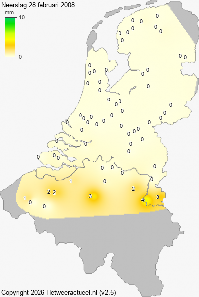 Neerslag 28 februari 2008