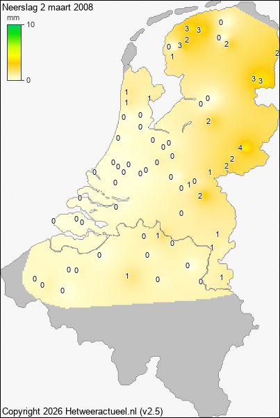 Neerslag 2 maart 2008