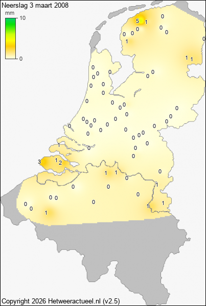 Neerslag 3 maart 2008