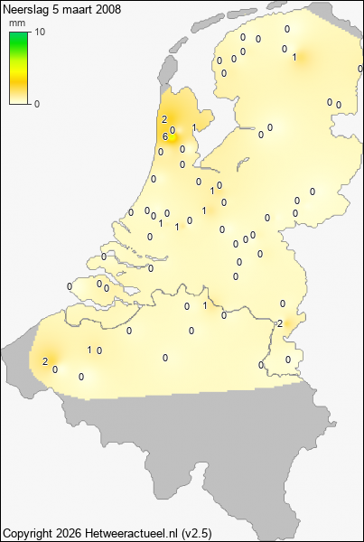 Neerslag 5 maart 2008