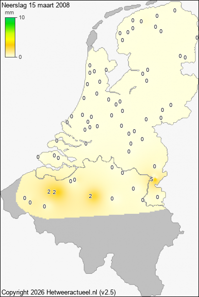 Neerslag 15 maart 2008