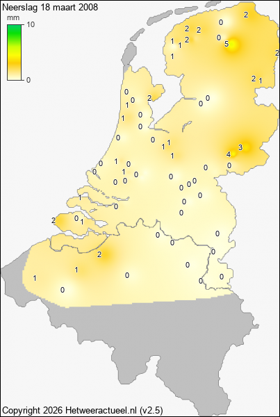 Neerslag 18 maart 2008