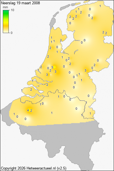 Neerslag 19 maart 2008
