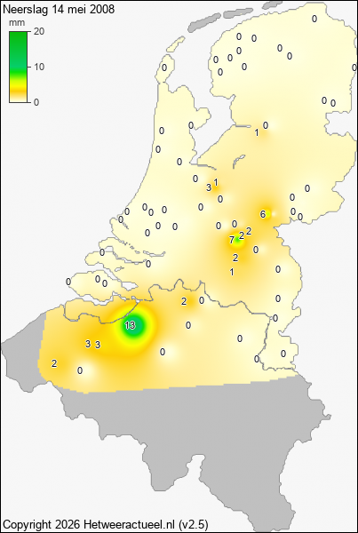 Neerslag 14 mei 2008
