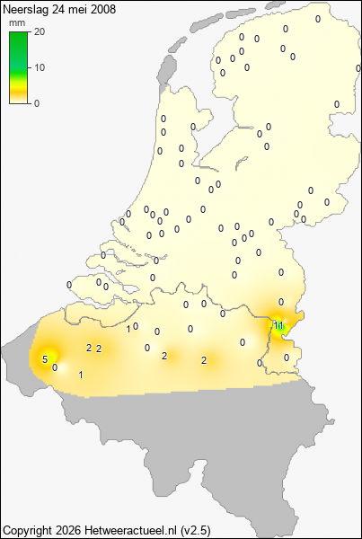 Neerslag 24 mei 2008