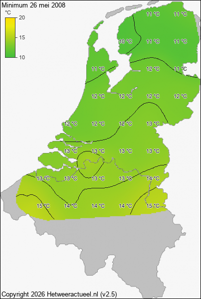 Minimum temperatuur 26 mei 2008