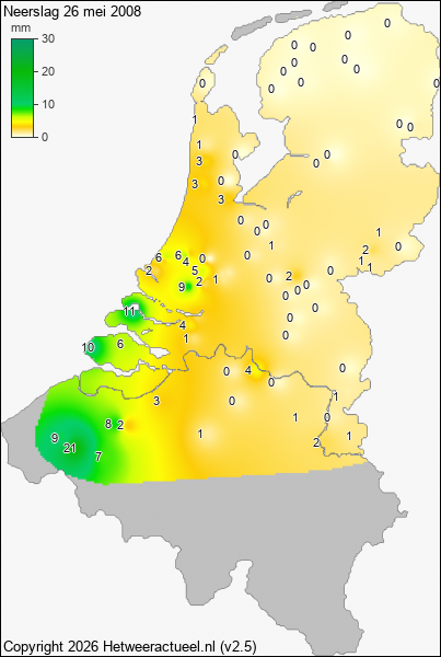 Neerslag 26 mei 2008