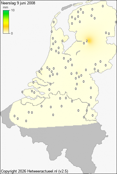 Neerslag 9 juni 2008