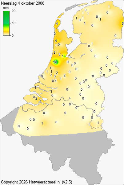 Neerslag 4 oktober 2008
