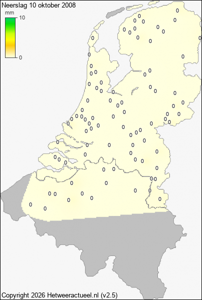 Neerslag 10 oktober 2008