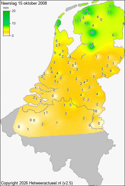 Neerslag 15 oktober 2008