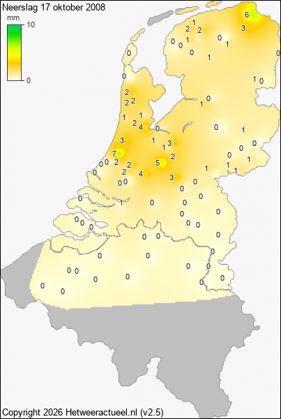 Neerslag 17 oktober 2008