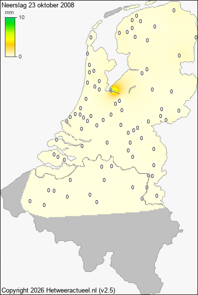 Neerslag 23 oktober 2008