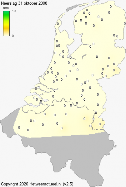 Neerslag 31 oktober 2008