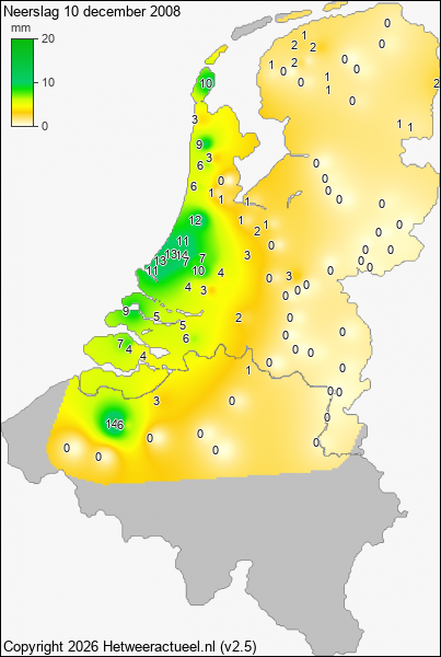 Neerslag 10 december 2008