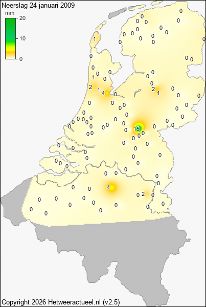 Neerslag 24 januari 2009
