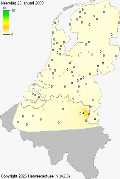 Neerslag 25 januari 2009