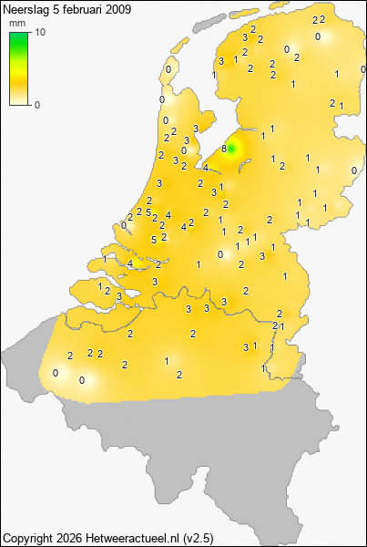 Neerslag 5 februari 2009