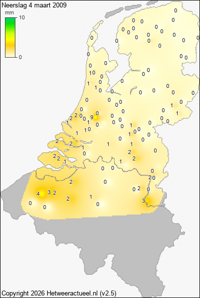 Neerslag 4 maart 2009
