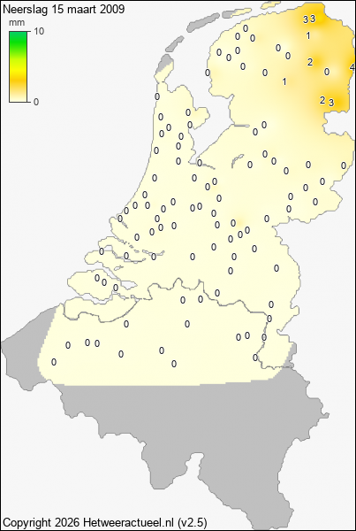 Neerslag 15 maart 2009