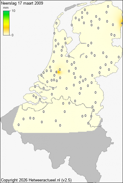 Neerslag 17 maart 2009