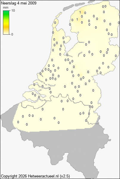 Neerslag 4 mei 2009