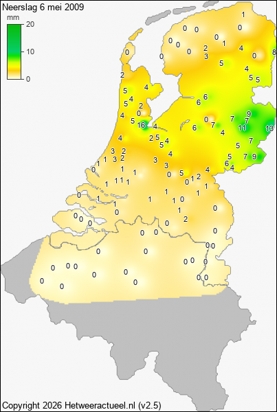 Neerslag 6 mei 2009