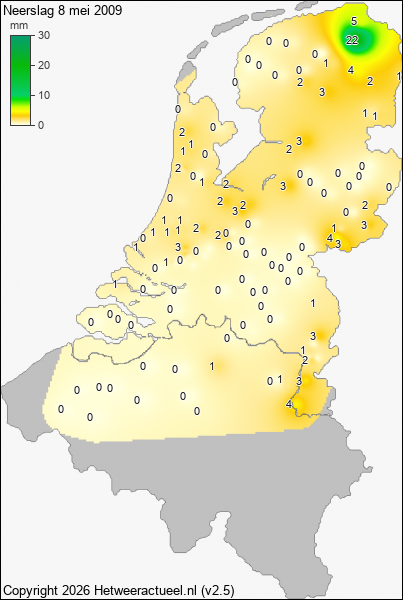 Neerslag 8 mei 2009