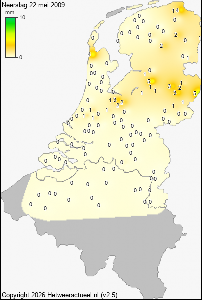 Neerslag 22 mei 2009