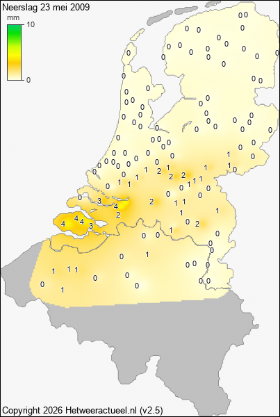 Neerslag 23 mei 2009