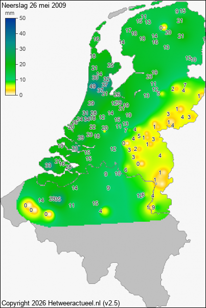 Neerslag 26 mei 2009
