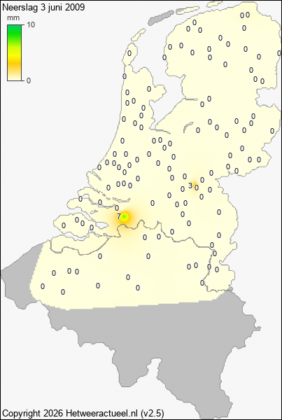 Neerslag 3 juni 2009