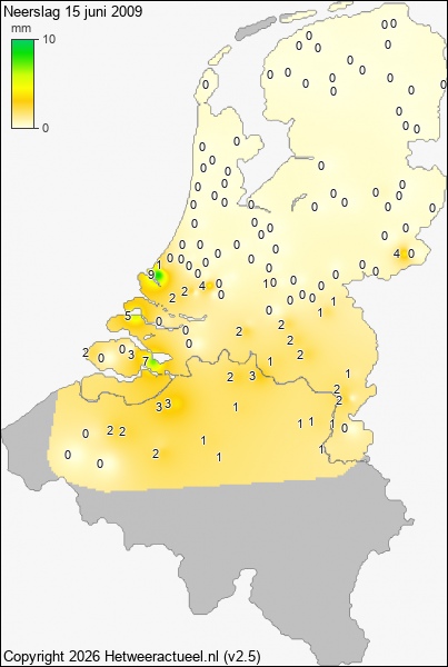 Neerslag 15 juni 2009