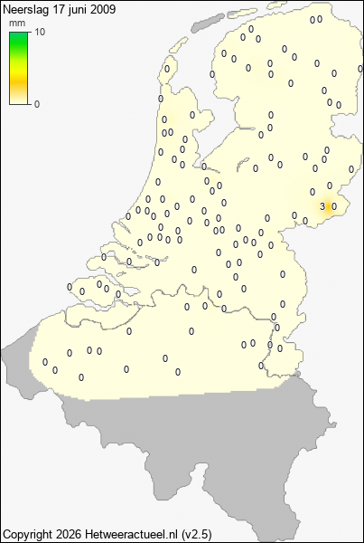 Neerslag 17 juni 2009